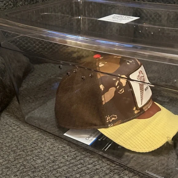 Goorin Bros Rocky A Brown and Yellow Ice Cream Trucker Hat RARE Non Animal Print